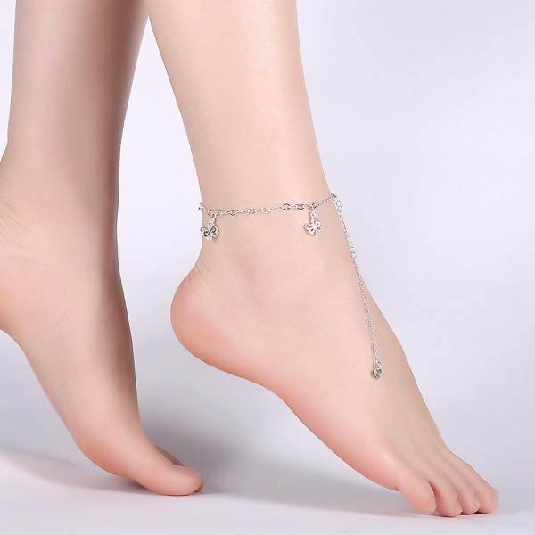 Cute Dragonfly Hollow Pendant Foot Chain Silver Plated Anklet Women Jewelry