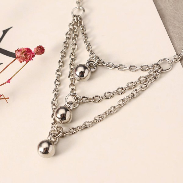 Elegant Three Layer Bell Pendant Platinum Plated Foot Chain Best Friend Anklet