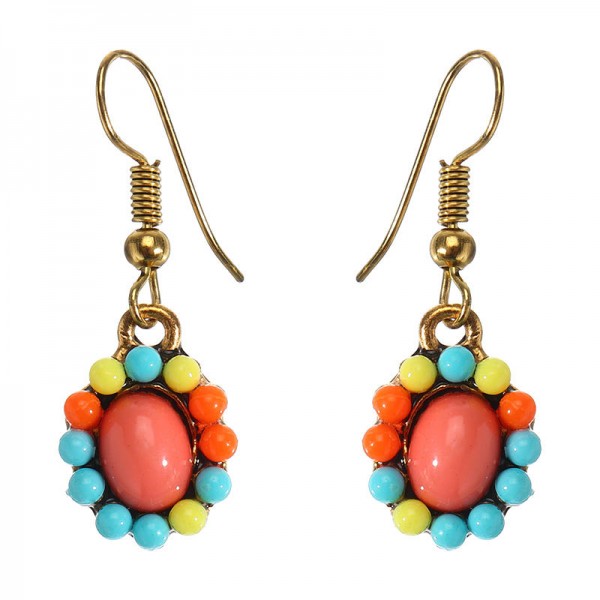  Rhinestone Bib Necklace Multicolor Flower Earrings Geometric Beads for Women