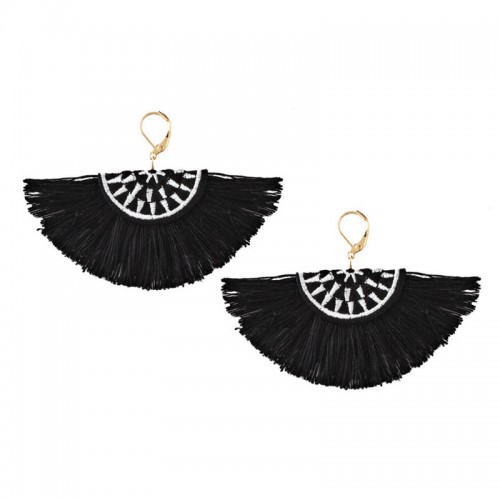  Retro Semicircle Tassel Pendant Dangle Women Earrings Gift