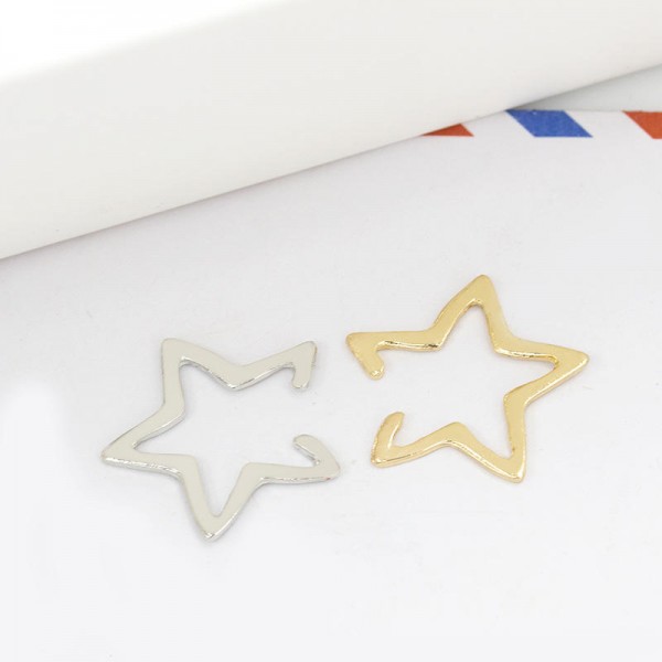 Punk Hollow Star Womens Earring No Piercing Ear Clip for Women Girl Party Costume Jewelry
