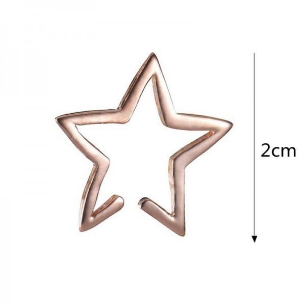 Punk Hollow Star Womens Earring No Piercing Ear Clip for Women Girl Party Costume Jewelry