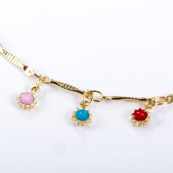 Fashion Anklet Gold Plated Colorful Zircon Tassels Anklet Elegant Accessories Jewelry for Women